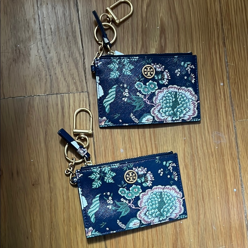 Floral Navy Card Holder